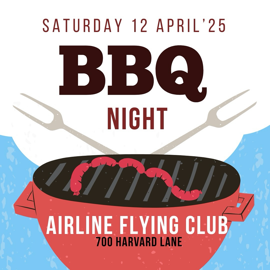 Join us tonight from 6:30pm for a sizzling evening of food, drinks, fun, and friendly chit chats. It’s your chance to grill some meat and grill the old-timers with your aviation questions; they’ve got stories older than most of your logbooks 🤩
So come hungry, bring your curiosity, and let’s turn up the heat 🔥
Entry fee: $15.00 per person