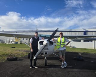 A huge congratulations to James Moloney (right) on achieving his first solo! 
Here’s a snapshot of James with his instructor, Dan Brown (left), celebrating his first milestone in his aviation journey. Well done James! 🎊🙌