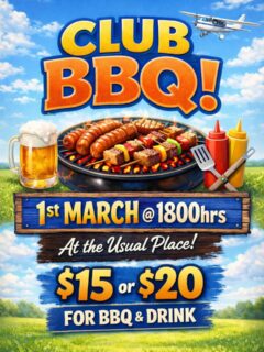 Club BBQ next Sunday 1st March at 1800
The usual place aka the club!
$15 for BBQ or $20 for BBQ and a drink 🍗🌭🧃🍺